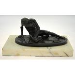 A late 19th century dark patinated bronze 'The Fallen Soldier',