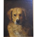 L Magill - 'Jupiter', portrait of a dog, oil on canvas, signed and dated 1895 lower right,