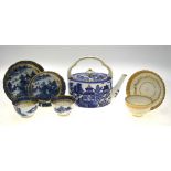 A Royal Worcester Victorian oval teapot decorated in the Willow pattern, c.