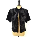 A Sudi black velvet and beaded evening jacket (shortened),