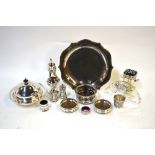 An Islamic 84 zol miniature bucket, to/w a pair of silver coasters,