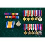 Two duplicate sets of WWII miniature medals - 1939/45 Star; Africa Star,