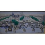 Armand Marie Guerin (1913-83) - 'Pont des Arts', Paris view, oil on board, signed lower right, 22.