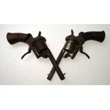 Two pinfire revolvers, six-shot, with 8.