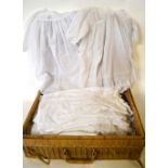 A collection of eight Victorian infants fine cotton embroidered and lace inset gowns and other