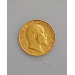 An Edwardian half sovereign dated 1903