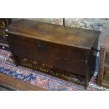 A commonwealth period oak six plank coffer,