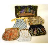 A collection of eight vintage and other handbags to include embroidered and petit-pint examples,