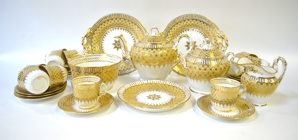 A Ridgway mid 19th century tea service, buff ground and extensive gilding, - Image 2 of 4