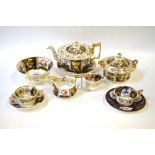 Ridgway Victorian Old English tea wares, mazarine blue and gilt with floral panels,