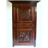 An early 18th century French provincial jointed chestnut/oak marriage cupboard, probably Provence,