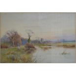 Henry Charles Fox (1860-1929) - A pair of pastoral river views, watercolour,
