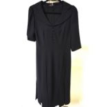 A black Ramsay, Dublin wool crepe long dress, size 12,