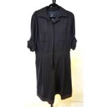 Jaeger by Jaeger size 16 wool culotte/shirt dress, a Jaeger dark aubergine, black tape-worked suit,