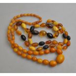 Two rows of graduated amber, one multi-coloured,