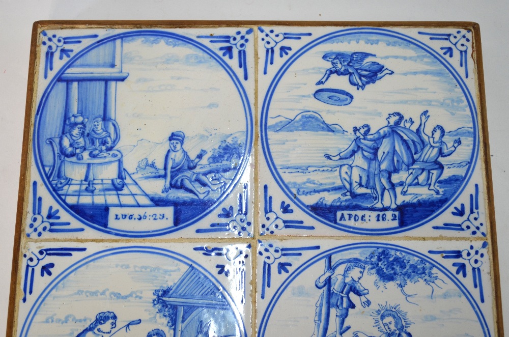 A set of eight blue and white Dutch Delft tiles depicting scenes from the New Testament, 12.5 x 12. - Image 2 of 5