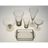 Holmegaarde smoke glass - six Clausholm (Hamlet) 5 oz wine glasses, six matching 12 0z tumblers,