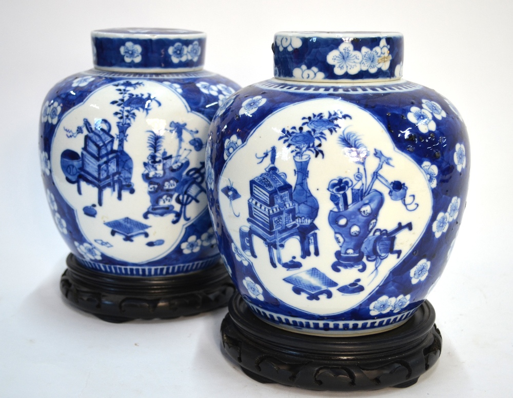 Three blue and white Chinese vases, all with Kangxi four-character marks,