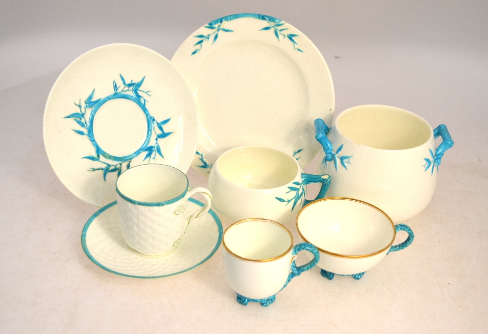 Brown Westhead Moore, c. 1870's decorative cups and saucers including patt. - Image 3 of 6