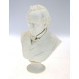 A Parian-style bust of Benjamin Disraeli,