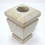 An Art Deco style heavy marble urn on square baluster form, signed beneath with PGD monogram,