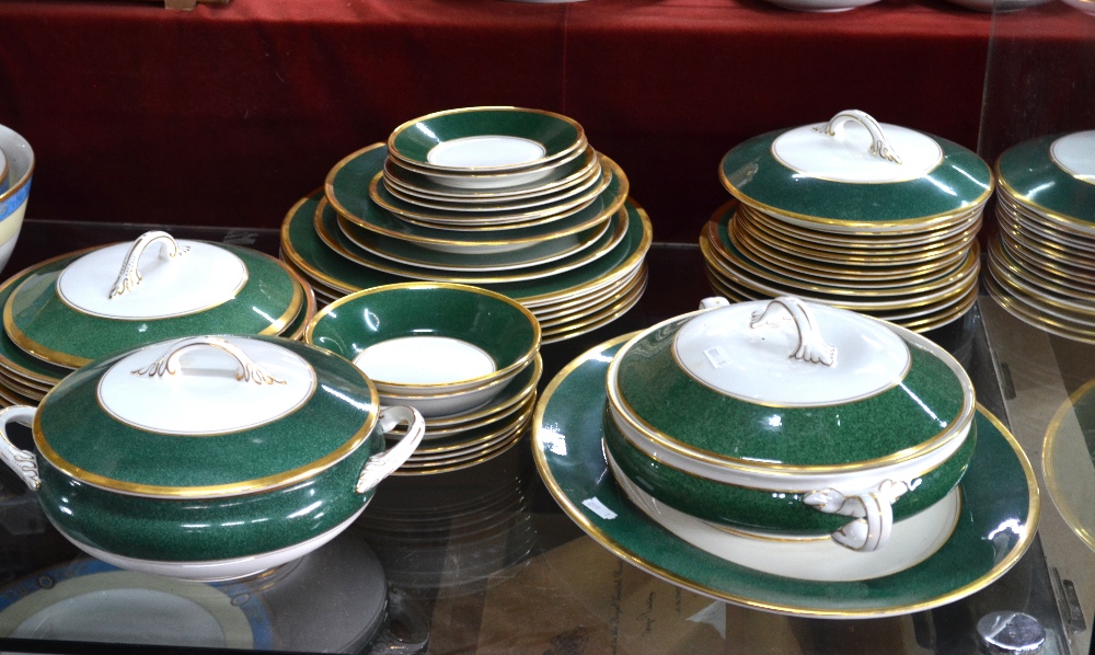 Coalport 'Athlone - Green' part dinner, tea and coffee service comprising; Seven 27. - Image 2 of 3