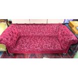 A Victorian button upholstered Chesterfield style sofa,