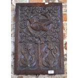 A fine relief-carved Art Nouveau oak panel,