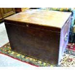 A Victorian oak silver chest, the interior with fitted trays,