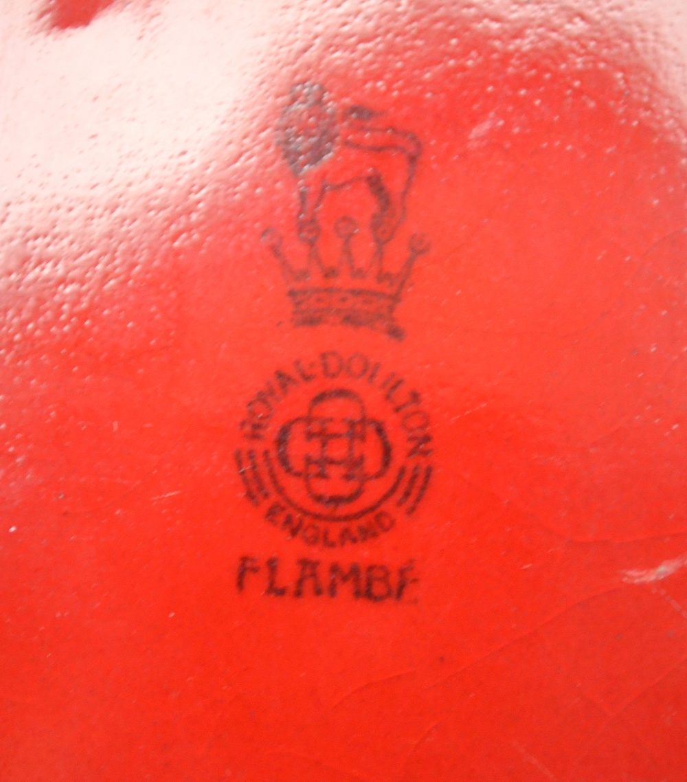 A large Royal Doulton flambe-red, glazed oviform vase, - Image 6 of 6