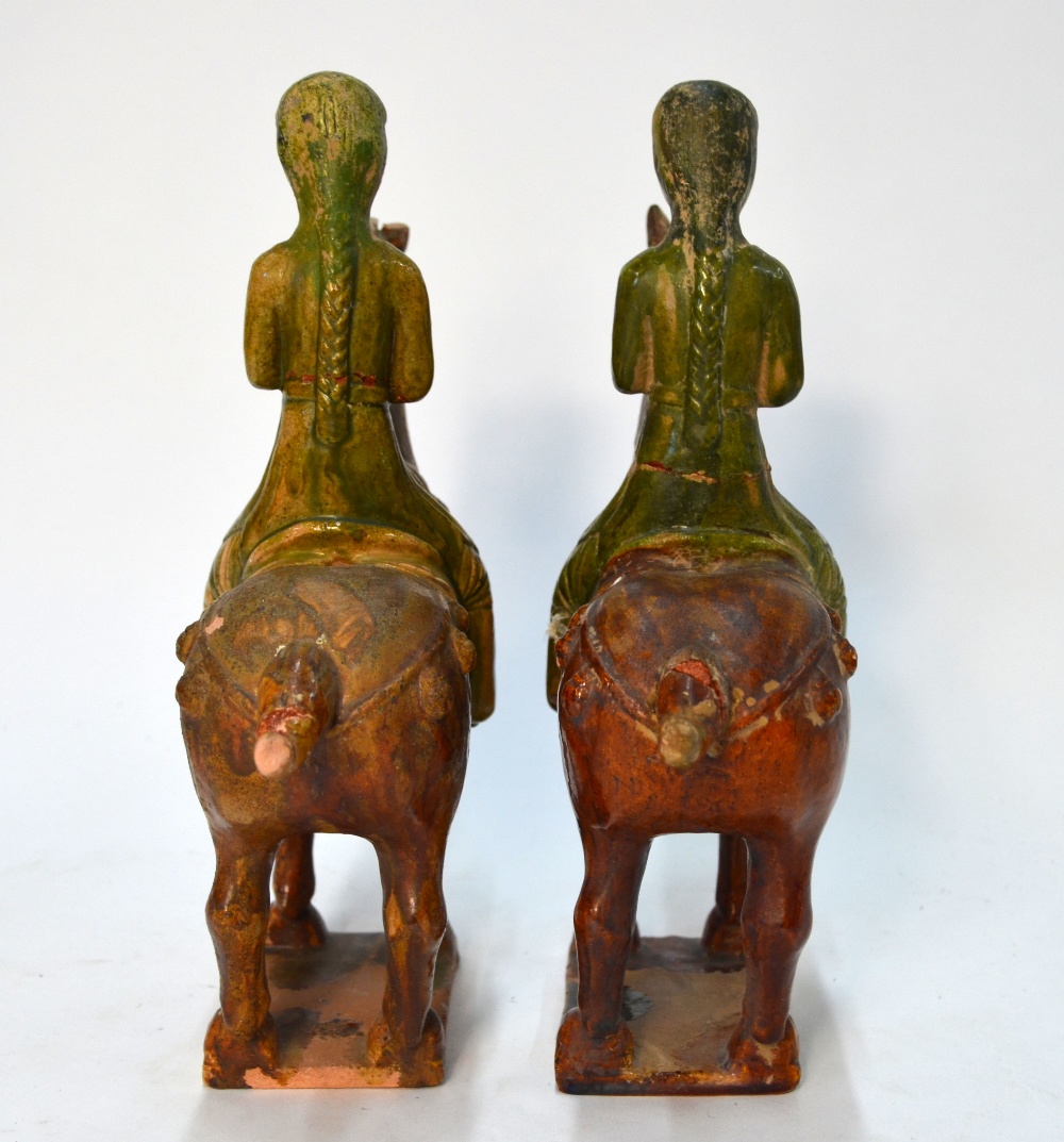 Two Sancai figures of horse riders in the style of the Tang Dynasty, - Image 5 of 7