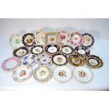 Seventeen 19th century decorative plates to include Staffordshire, Ridgway, Coalport and Worcester,