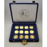 Thirteen silver gilt proof commemorative Commonwealth coins - 1997 Royal Golden Wedding Anniversary