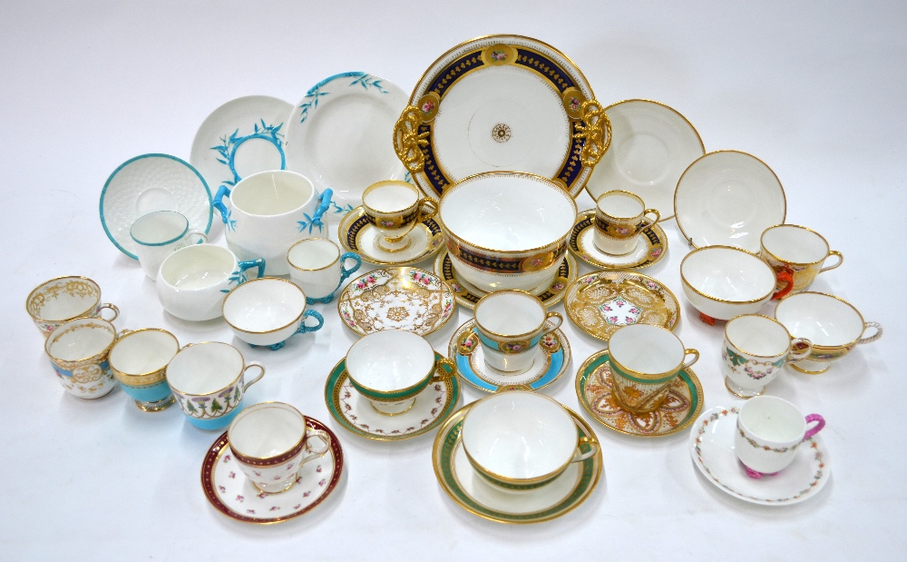 Brown Westhead Moore, c. 1870's decorative cups and saucers including patt. - Image 6 of 6