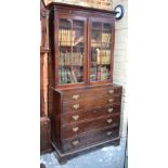 A George III mahogany secretaire bookcase,