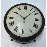 A 19th century mahogany single fusee eight-day convex dial wall clock for restoration,