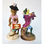 Two animal musician figures, 14 cm.