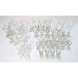 A box of assorted 19th & 20th century drinking glasses including ale glasses, cordial glasses etc.