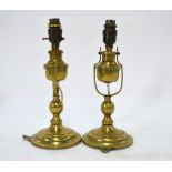 White Star RMS Olympic (by repute): a pair of hinged brass table/bulkhead lamps,