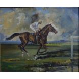 Leslie Simmonds Luff - 'Troy - Winner of the Derby, 1979 W Carson up', oil on canvas,