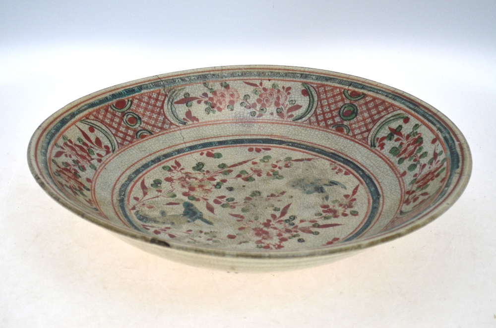 A Swatow, or other Chinese provincial large circular dish, decorated in black, - Image 3 of 8