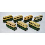 Seven un-boxed Dinky Toy 29 Double-Decker buses with Southdown livery (7) Condition