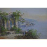 N Gianni - A pair of Italian views 'Amalfi near Solerno' and 'Capri from Sorrento', goauche,