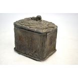 A Crimean War Commemorative lead tobacco box and cover with inner weight,