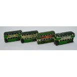 Four un-boxed Dinky Toy 29 Double Decker buses with Enterprise livery Condition Report