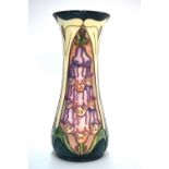 A Moorcroft contemporary tall waisted vase decorated with pink foxgloves, 30.