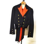A vintage Royal Artillery dress uniform complete with waistcoat and full complement of brass