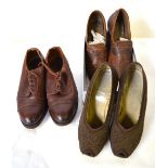 A collection of 1940s shoes including two pairs of CC 41 comprising;