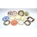Assorted Brown Westhead Moore and Cauldon decorative plates and dishes including Cauldon cream
