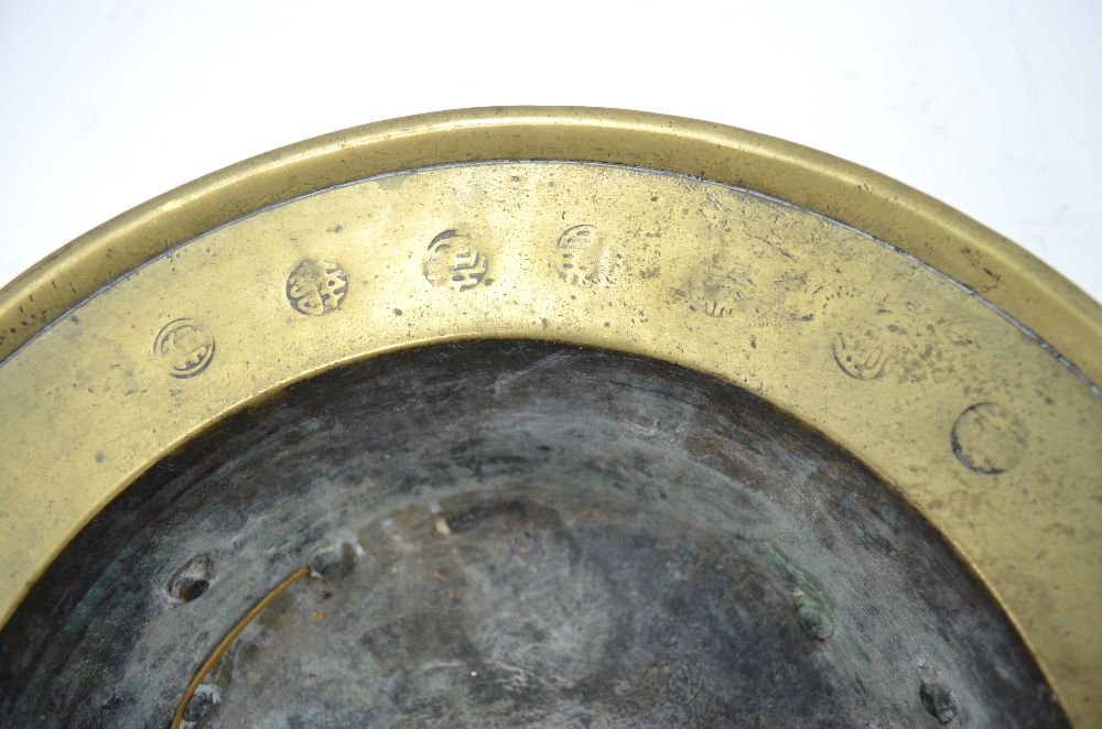 A brass or metal alloy tripod incense burner of circular form, - Image 5 of 6